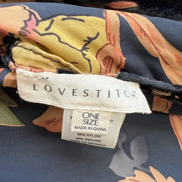 Lovestitch Burnout Velvet Fringe Kimono Stevie Nicks Whimsigoth - Picture 3 of 4